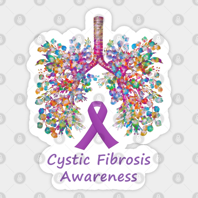Lungs, floral Lungs, cf, cystic fibrosis, colorful flowers, respiratory therapist Sticker by Collagedream